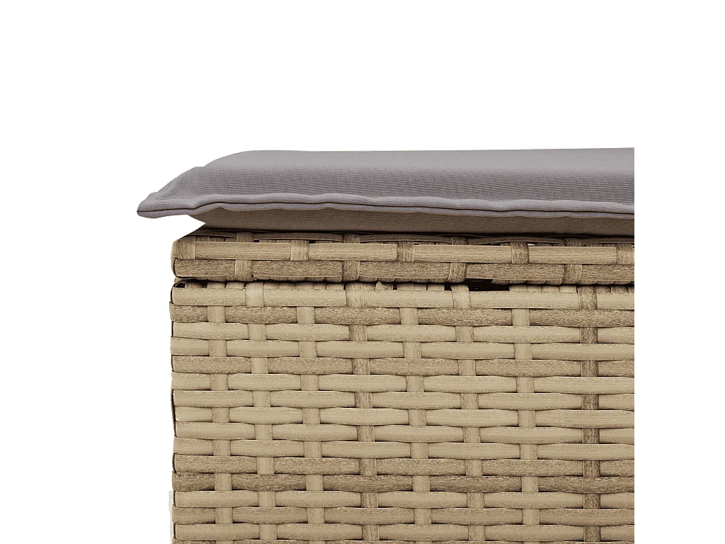 Garden Furniture - 11-tlg. Garten-Sofagarnitur mit Kissen Beige Poly Rattan