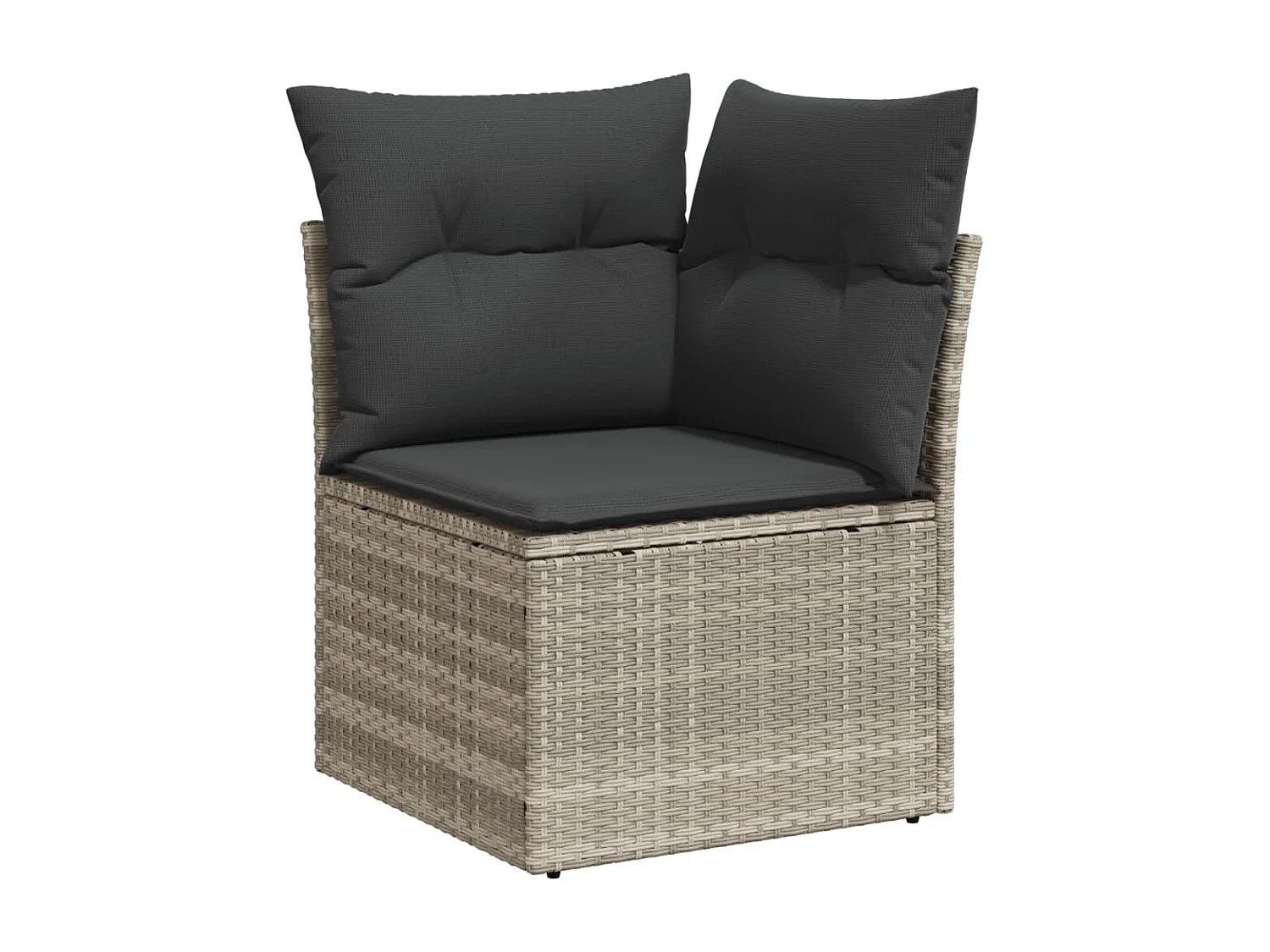 Garden Furniture - 11-tlg. Garten-Sofagarnitur mit Kissen Hellgrau Poly Rattan