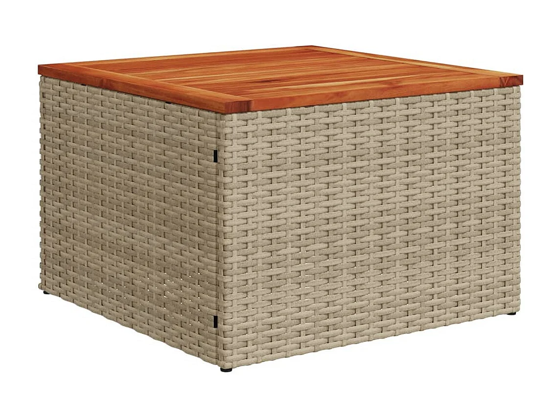 Garden Furniture - 11-tlg. Garten-Sofagarnitur mit Kissen Beige Poly Rattan