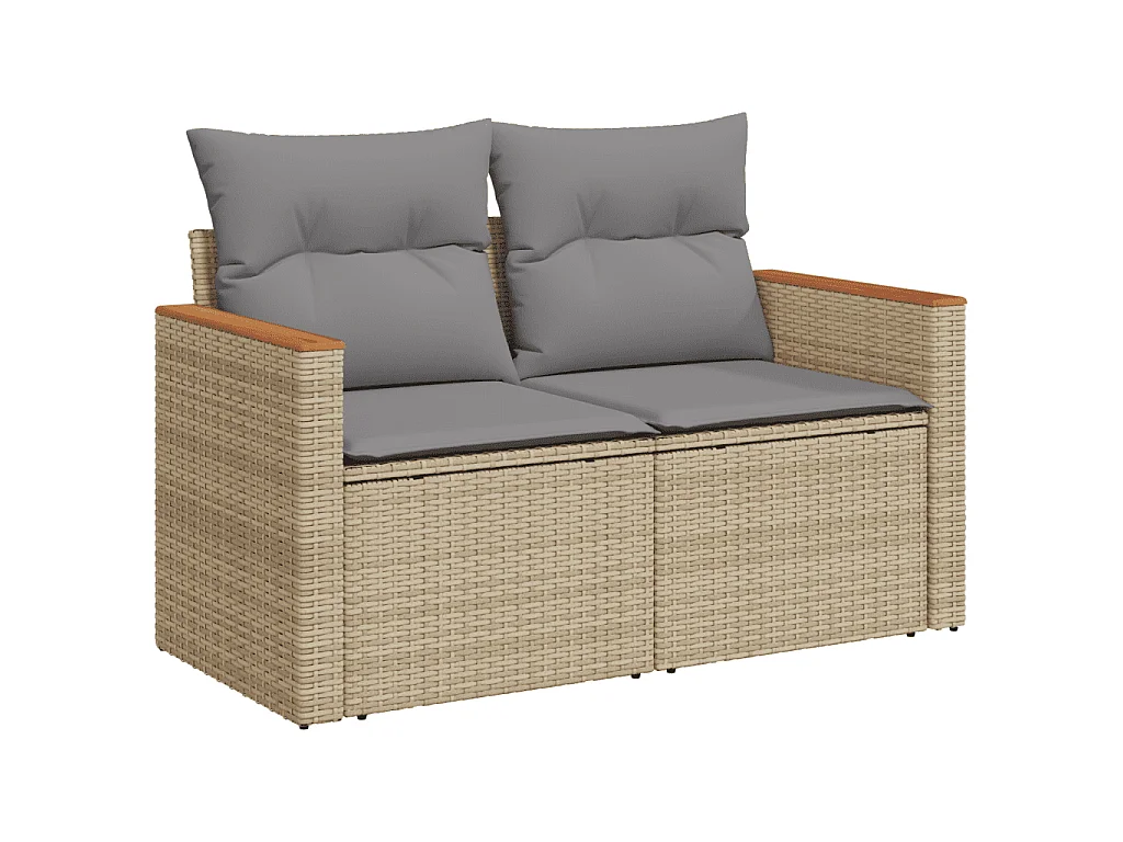 Garden Furniture - Set Divani da Giardino 11 pz con Cuscini in Polyrattan Grigio