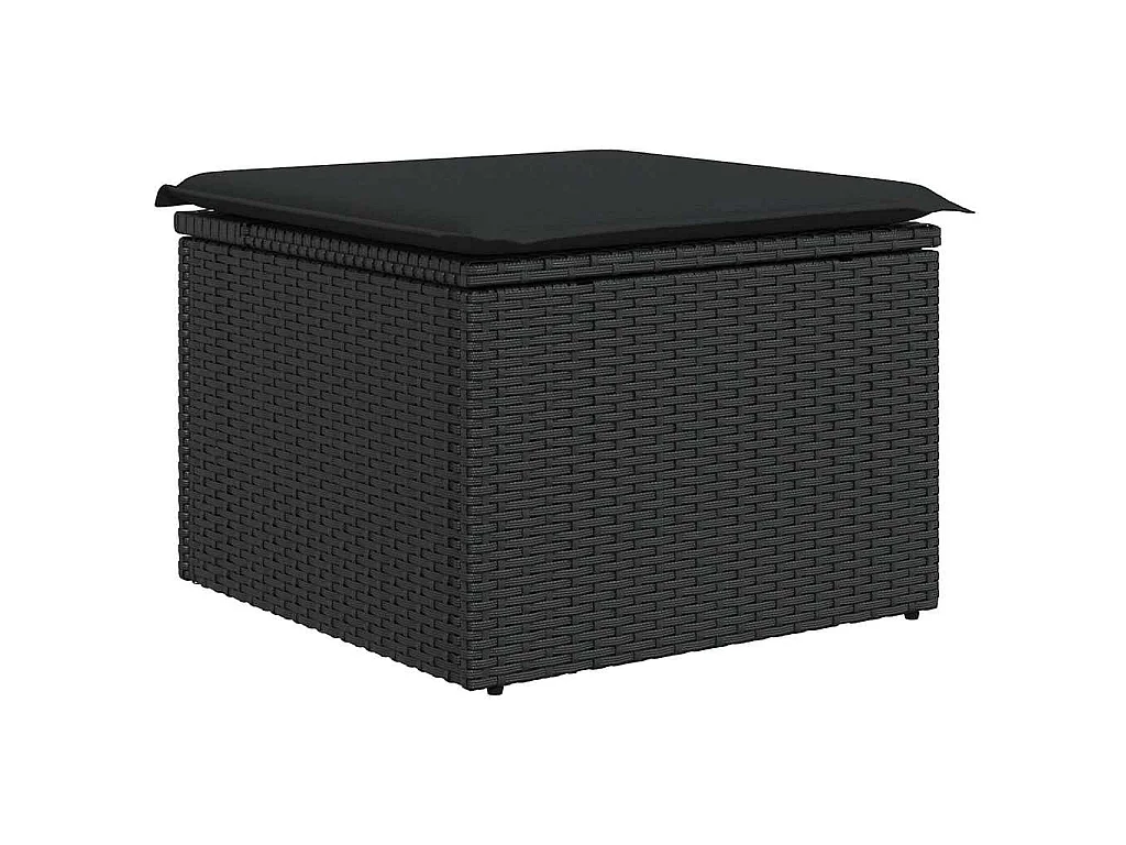 Garden Furniture - Set Divani da Giardino 10pz con Cuscini in Polyrattan Nero
