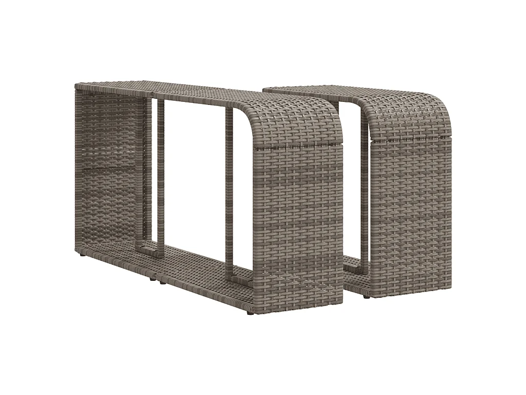 Garden Furniture - 11-tlg. Garten-Sofagarnitur mit Kissen Grau Poly Rattan