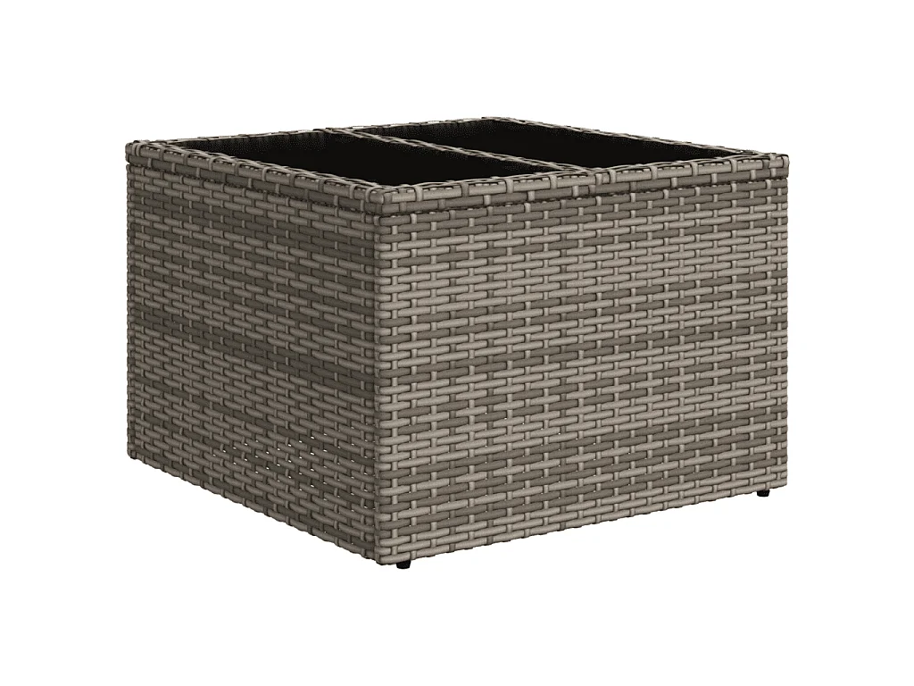 Garden Furniture - 11-tlg. Garten-Sofagarnitur mit Kissen Grau Poly Rattan