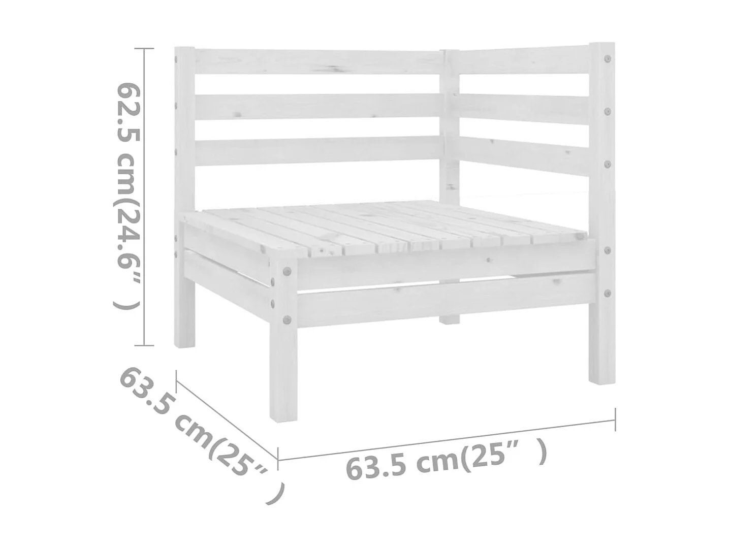 11 pcs conjunto lounge de jardim pinho maciço branco