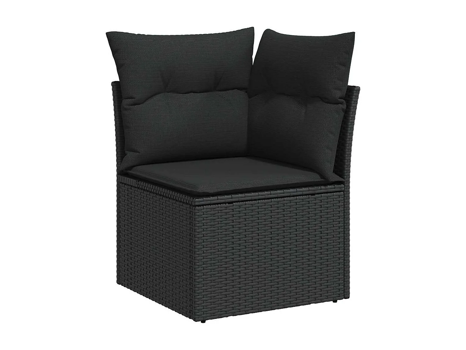 Garden Furniture - Set Divani Giardino 10pz con Cuscini Nero in Polyrattan Acacia