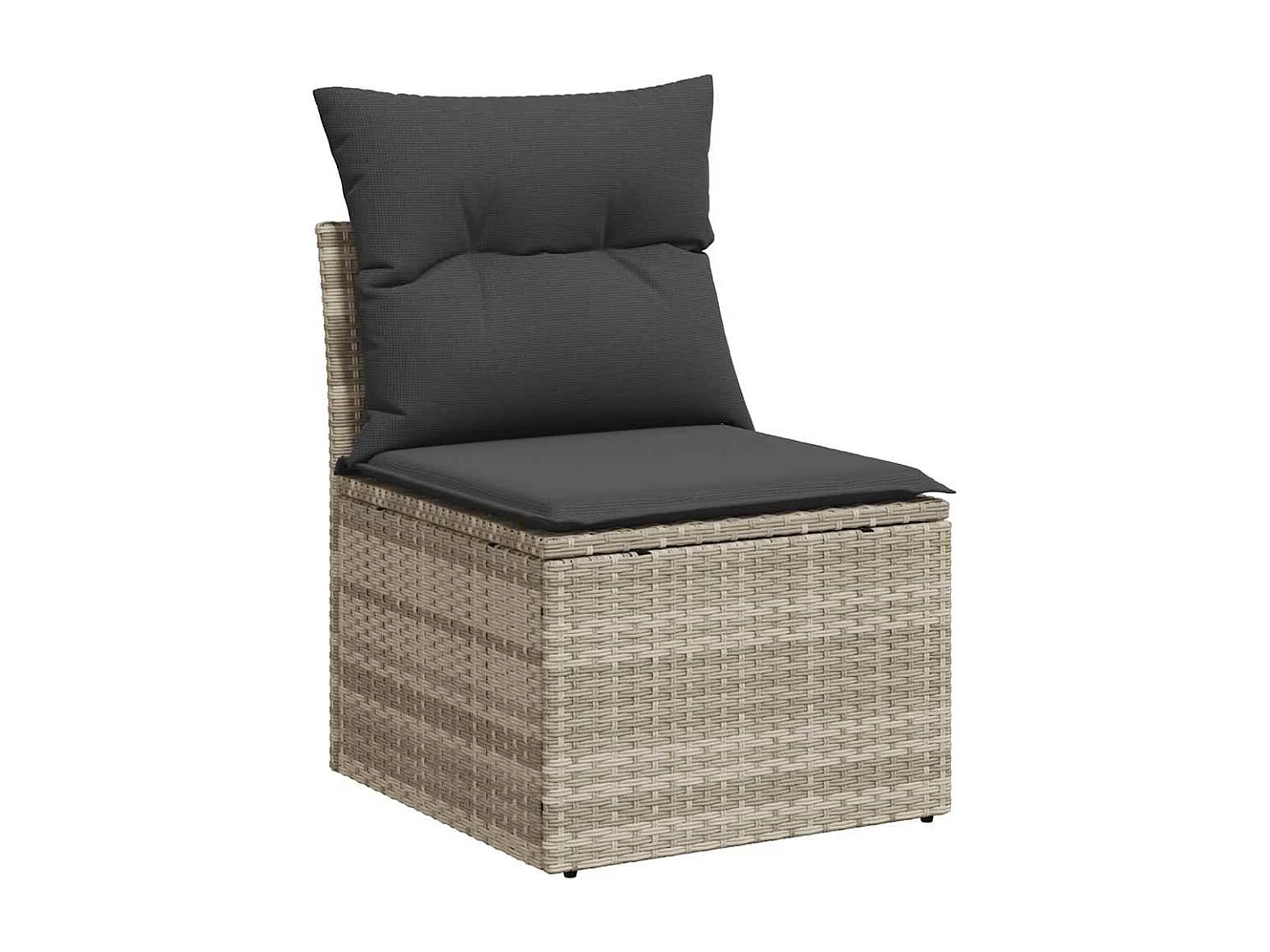 Garden Furniture - Salon de jardin 11 pcs avec coussins gris clair résine tressée
