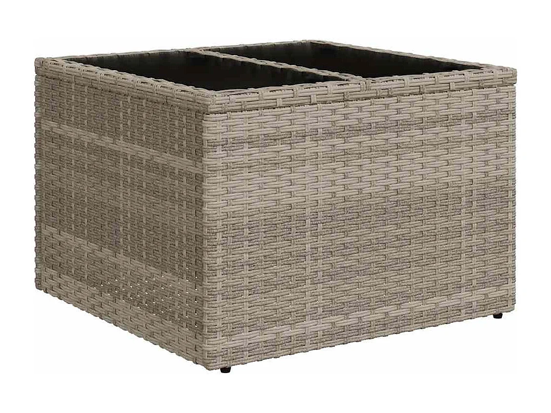 Garden Furniture - Salon de jardin 11 pcs avec coussins gris clair résine tressée