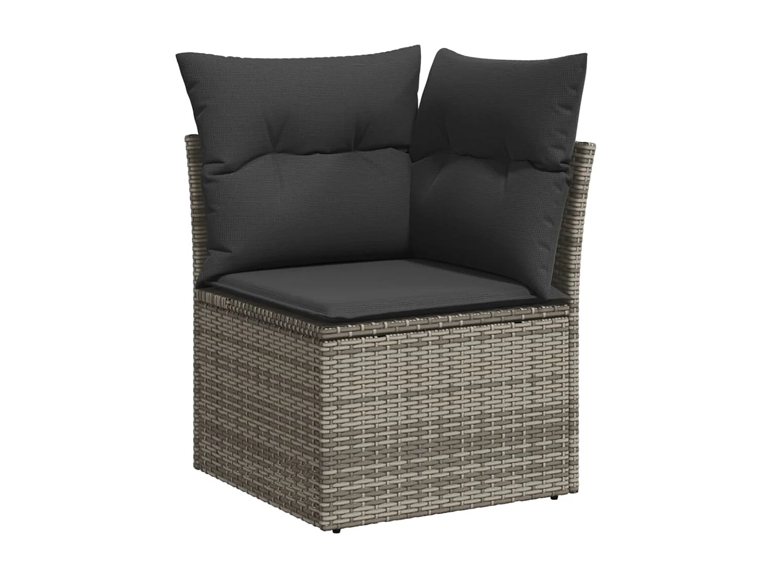 Garden Furniture - Set Divani da Giardino 11 pz con Cuscini in Polyrattan Grigio