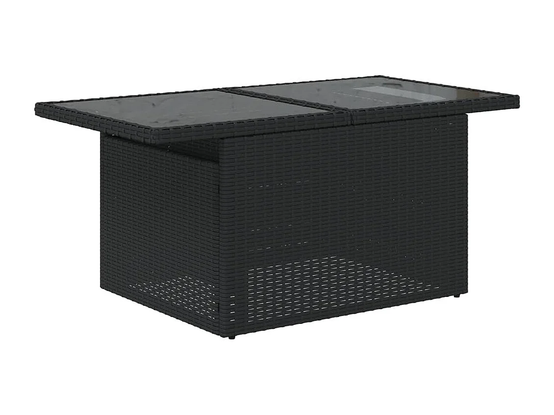 Garden Furniture - Salon de jardin 10 pcs avec coussins noir résine tressée