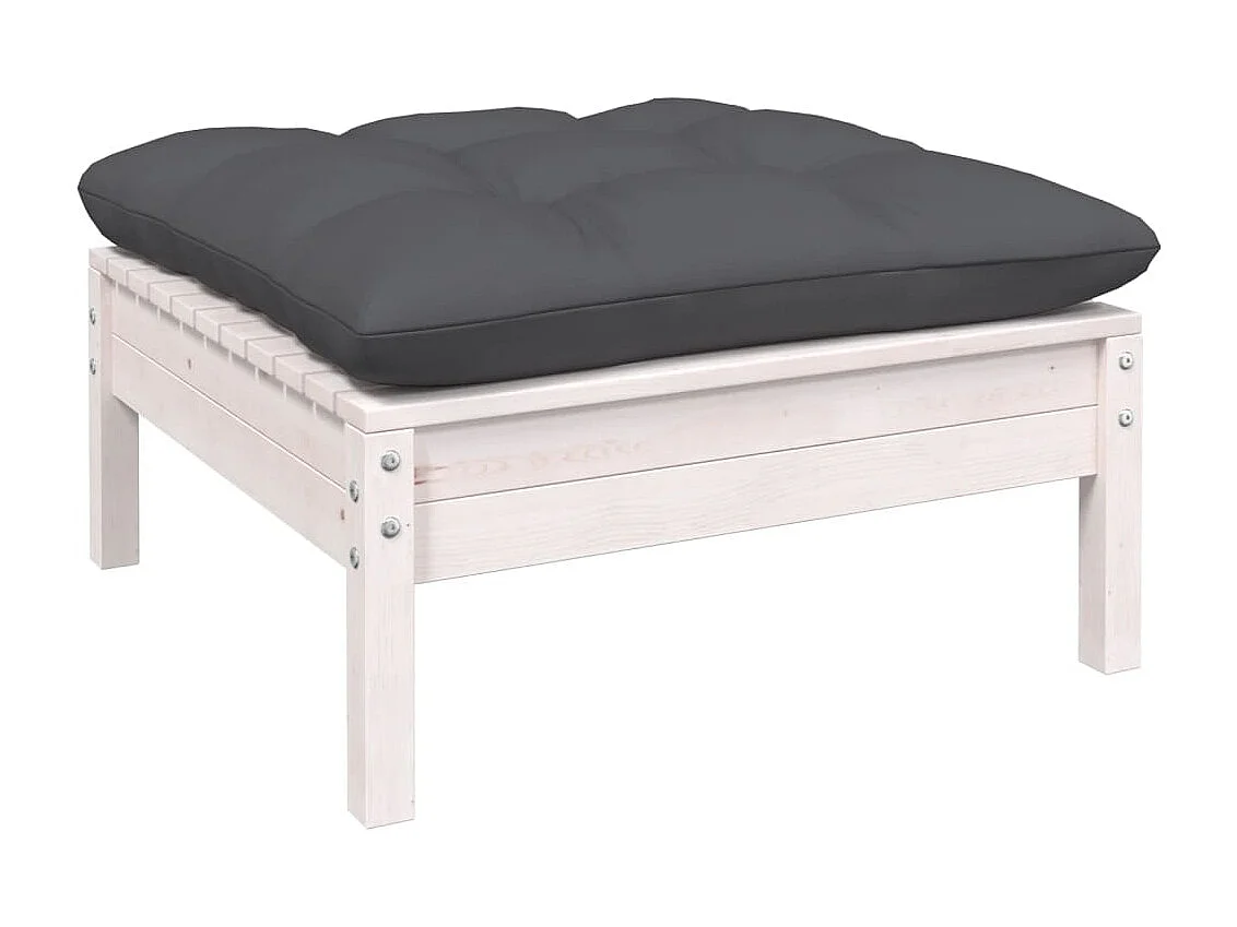 11 pcs conjunto lounge de jardim c/ almofadões pinho branco