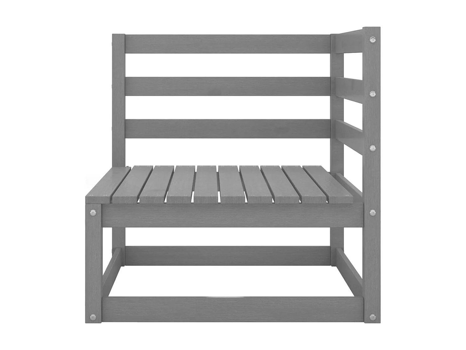 Garden Furniture - Set Divani da Giardino 10 pz Grigio in Legno Massello di Pino