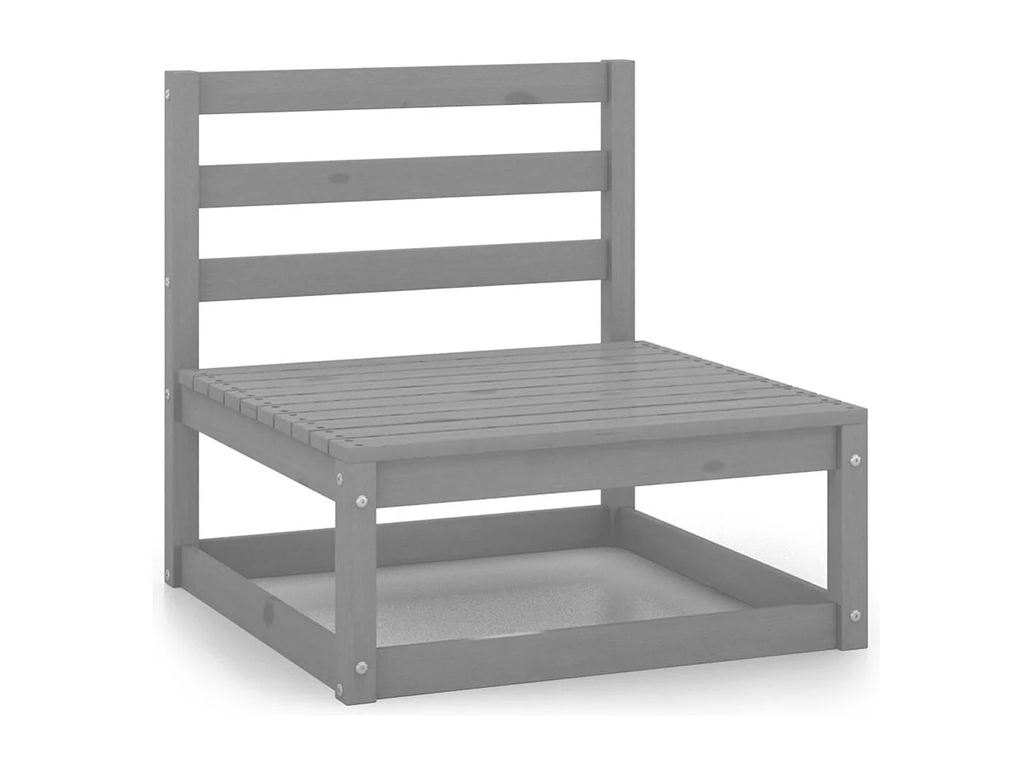 Garden Furniture - Set Divani da Giardino 10 pz Grigio in Legno Massello di Pino