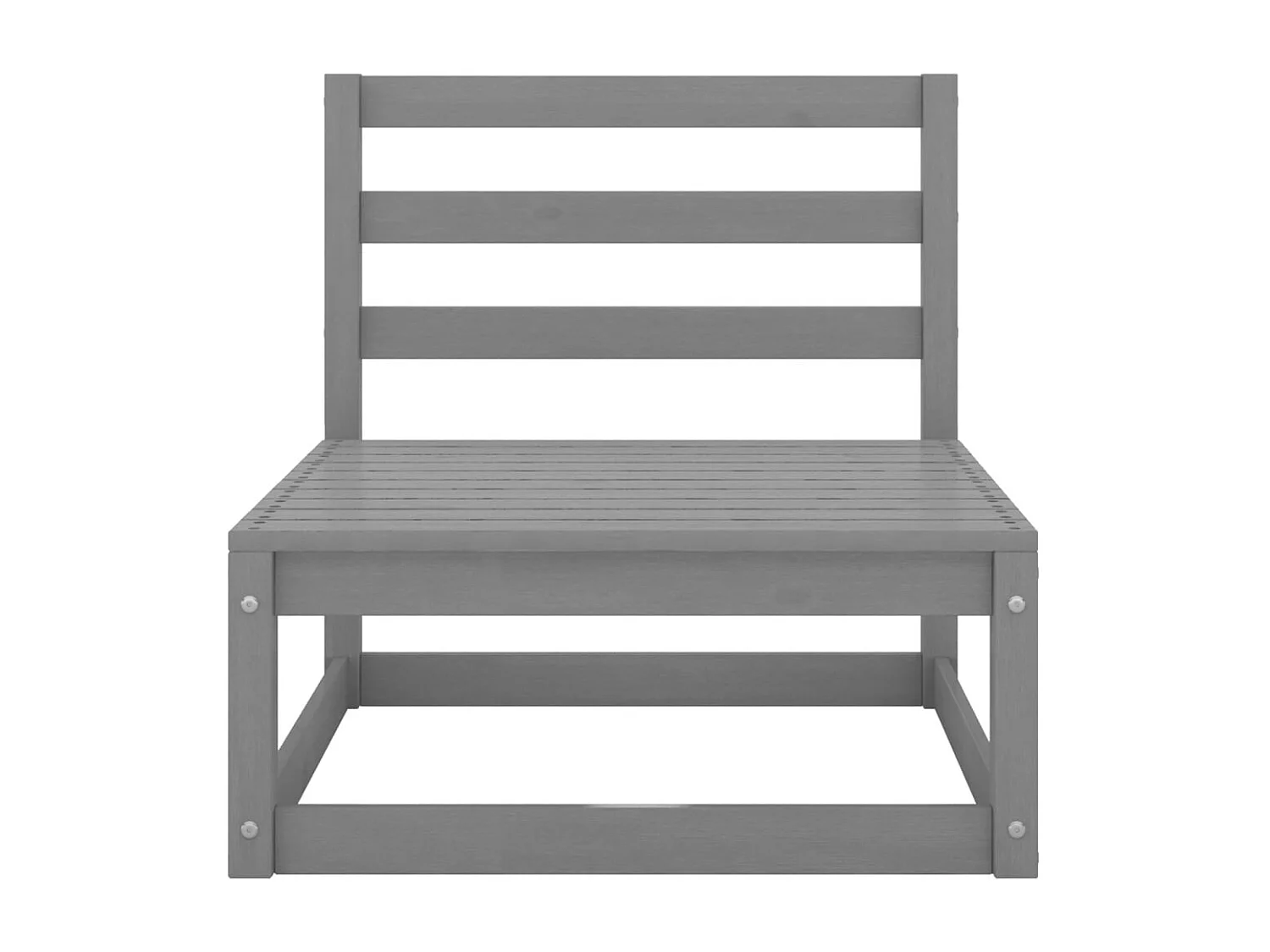 Garden Furniture - Set Divani da Giardino 10 pz Grigio in Legno Massello di Pino
