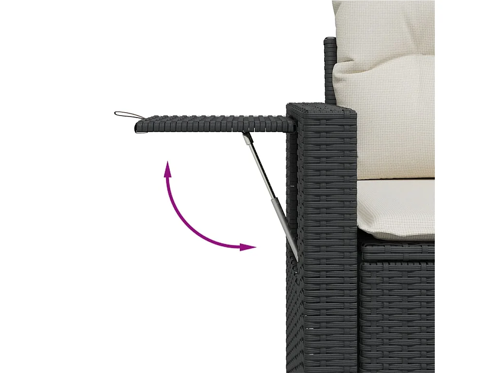 Garden Furniture - Salon de jardin 10 pcs avec coussins noir résine tressée