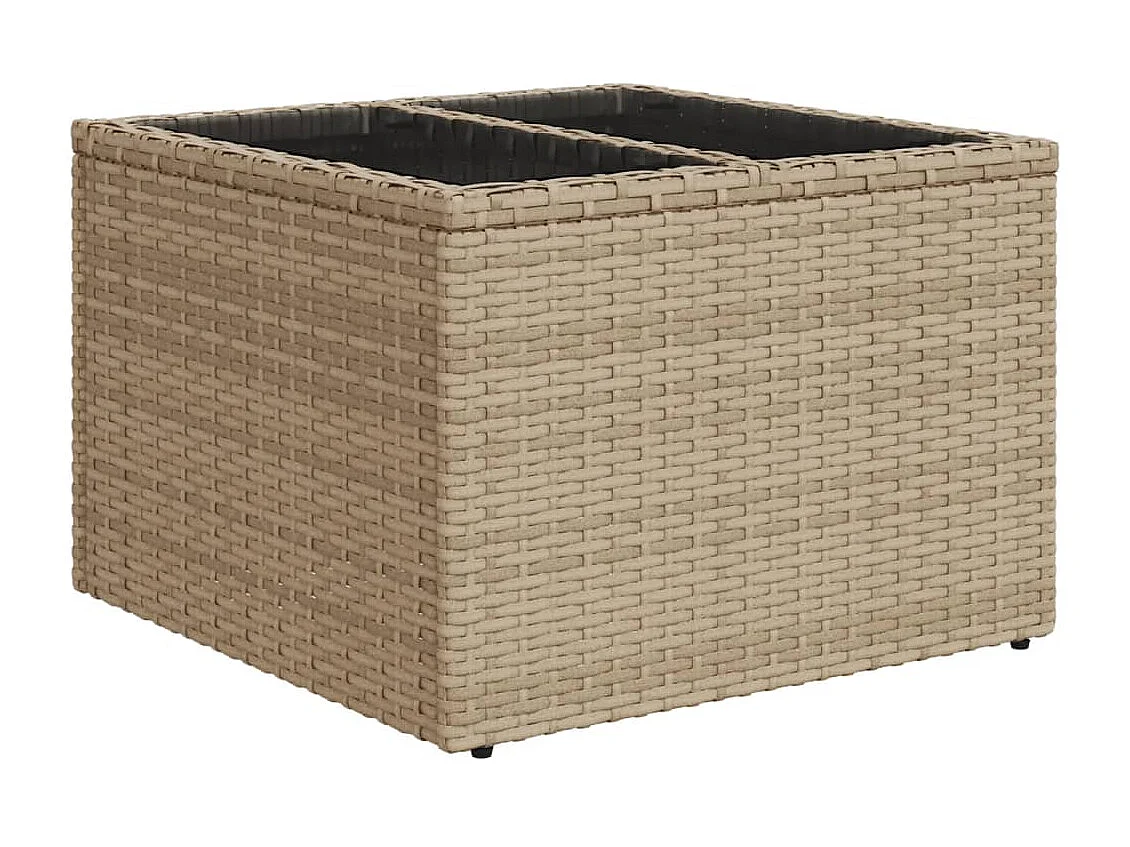 Garden Furniture - Salon de jardin 11 pcs avec coussins beige résine tressée