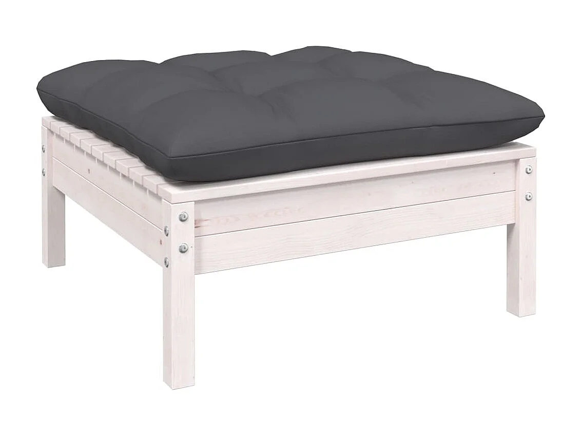 11 pcs conjunto lounge de jardim c/ almofadões pinho branco