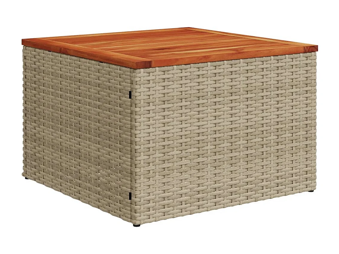 Garden Furniture - Set Divani da Giardino 11 pz con Cuscini Beige in Polyrattan