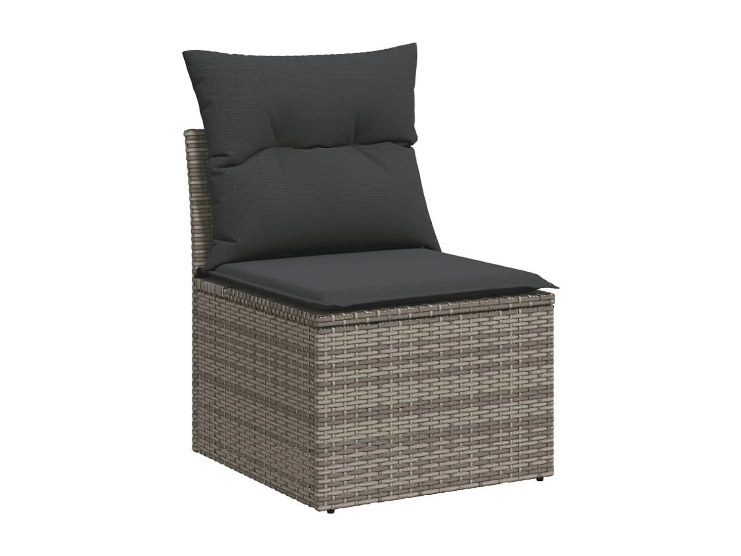 Garden Furniture - Salon de jardin 11 pcs avec coussins gris résine tressée
