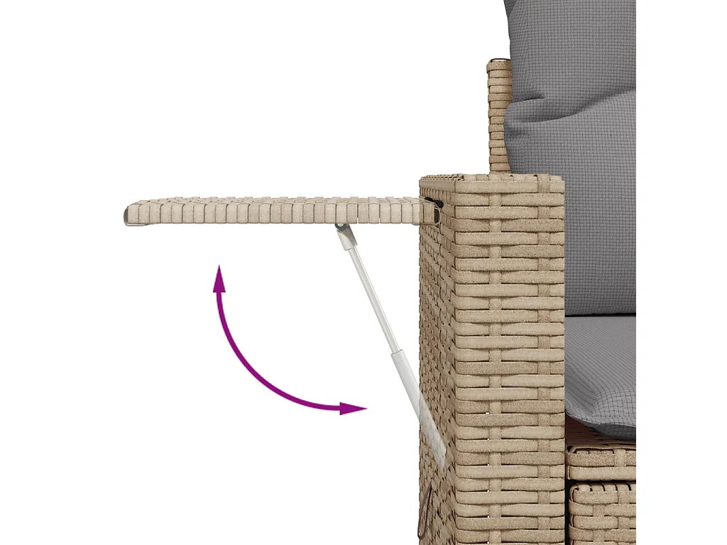 Garden Furniture - Salon de jardin 11 pcs avec coussins beige résine tressée