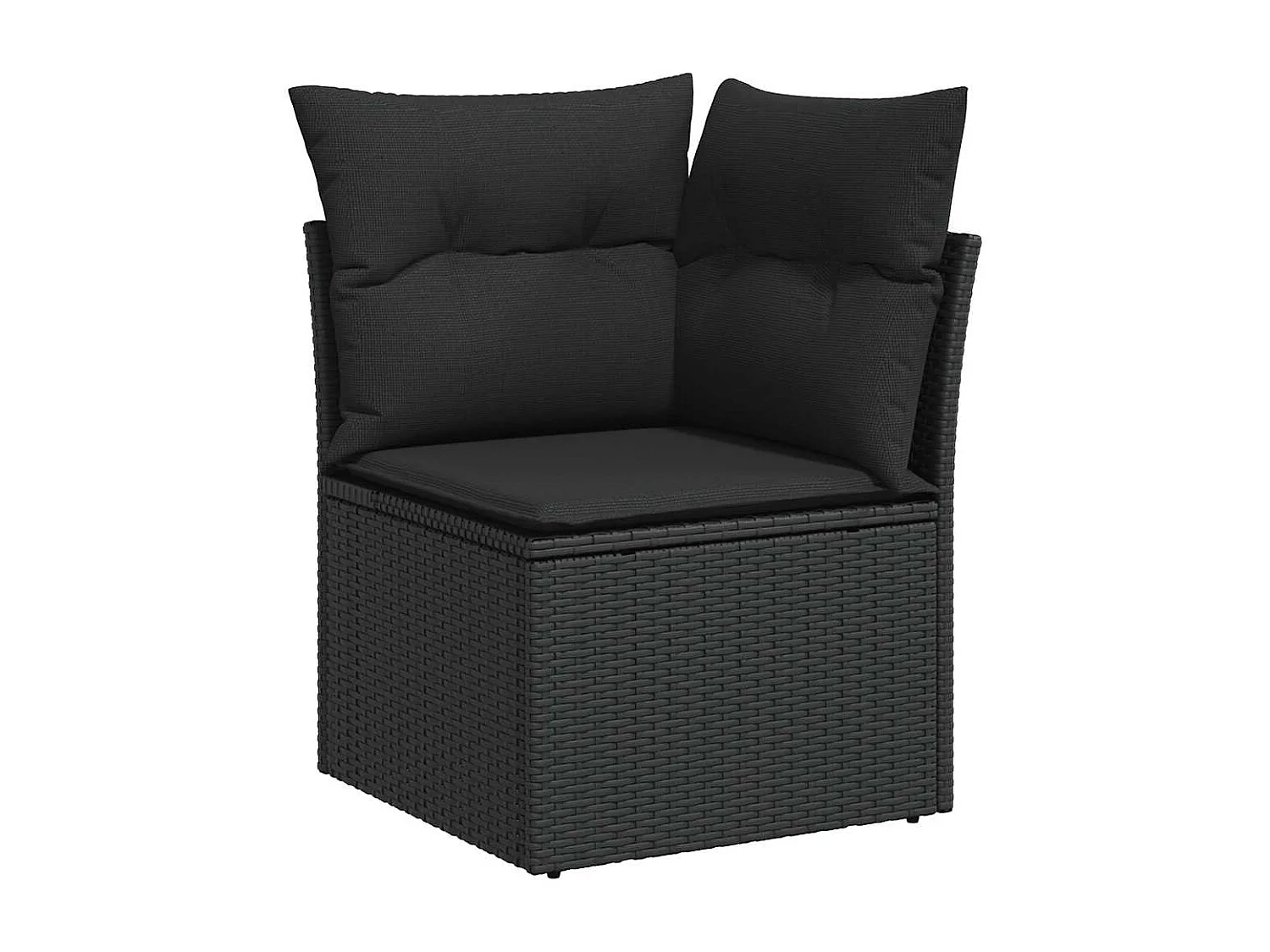 Garden Furniture - Set Divani da Giardino 10pz con Cuscini in Polyrattan Nero