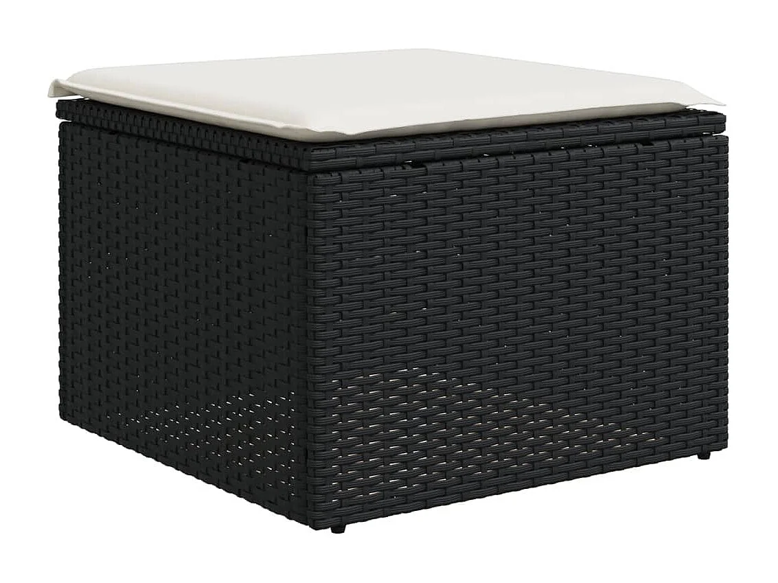 Garden Furniture - Salon de jardin 10 pcs avec coussins noir résine tressée