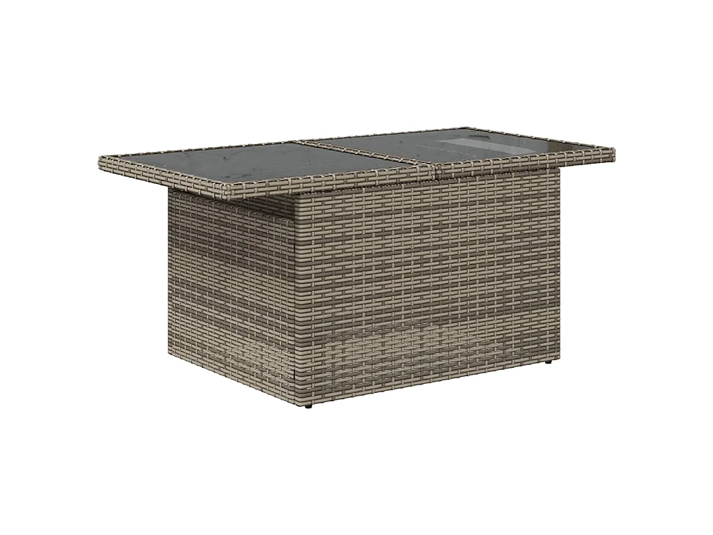 Garden Furniture - 11-tlg. Garten-Sofagarnitur mit Kissen Grau Poly Rattan