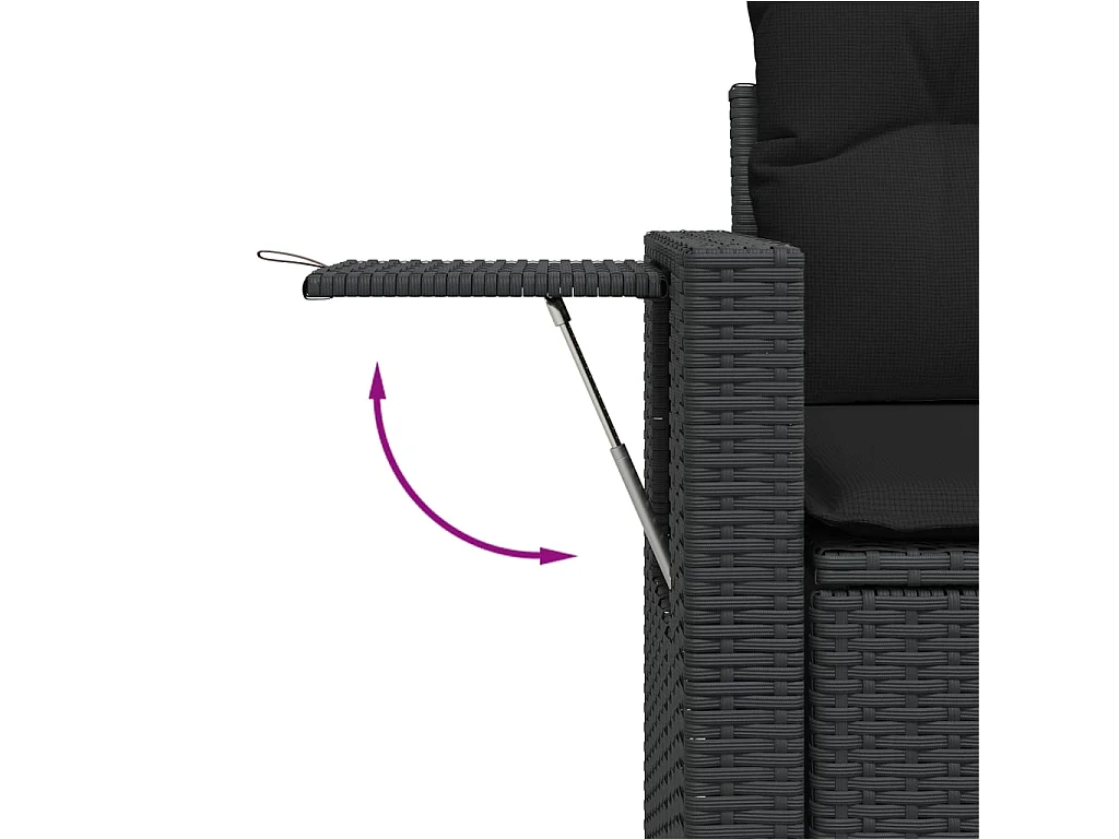 Garden Furniture - Salon de jardin 10 pcs avec coussins noir résine tressée