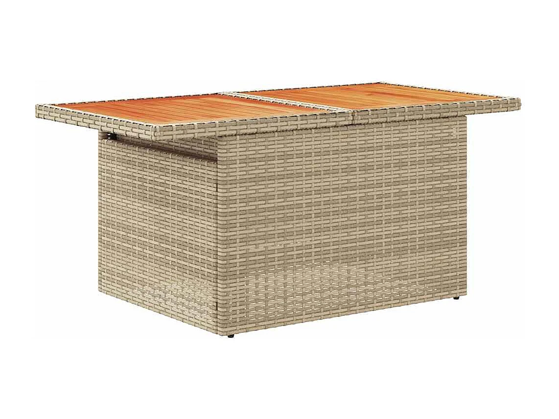 Garden Furniture - 11-tlg. Garten-Sofagarnitur mit Kissen Beige Poly Rattan
