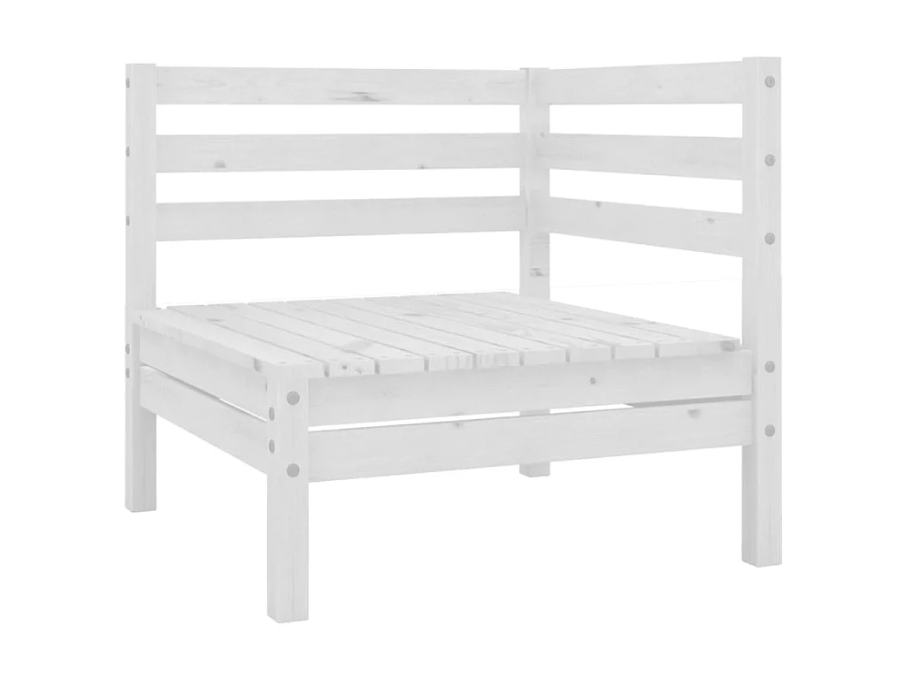 11 pcs conjunto lounge de jardim pinho maciço branco