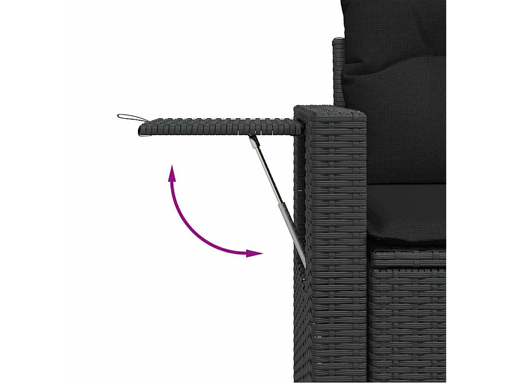 Garden Furniture - Salon de jardin 10 pcs avec coussins noir résine tressée