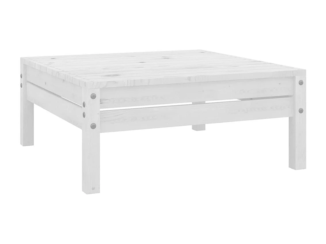 11 pcs conjunto lounge de jardim pinho maciço branco