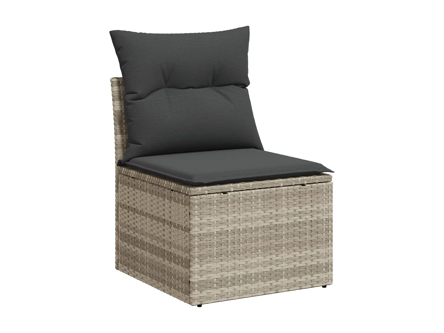 Garden Furniture - 11-tlg. Garten-Sofagarnitur mit Kissen Hellgrau Poly Rattan
