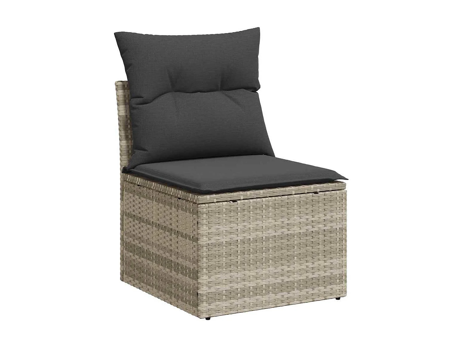Garden Furniture - Salon de jardin 11 pcs avec coussins gris clair résine tressée