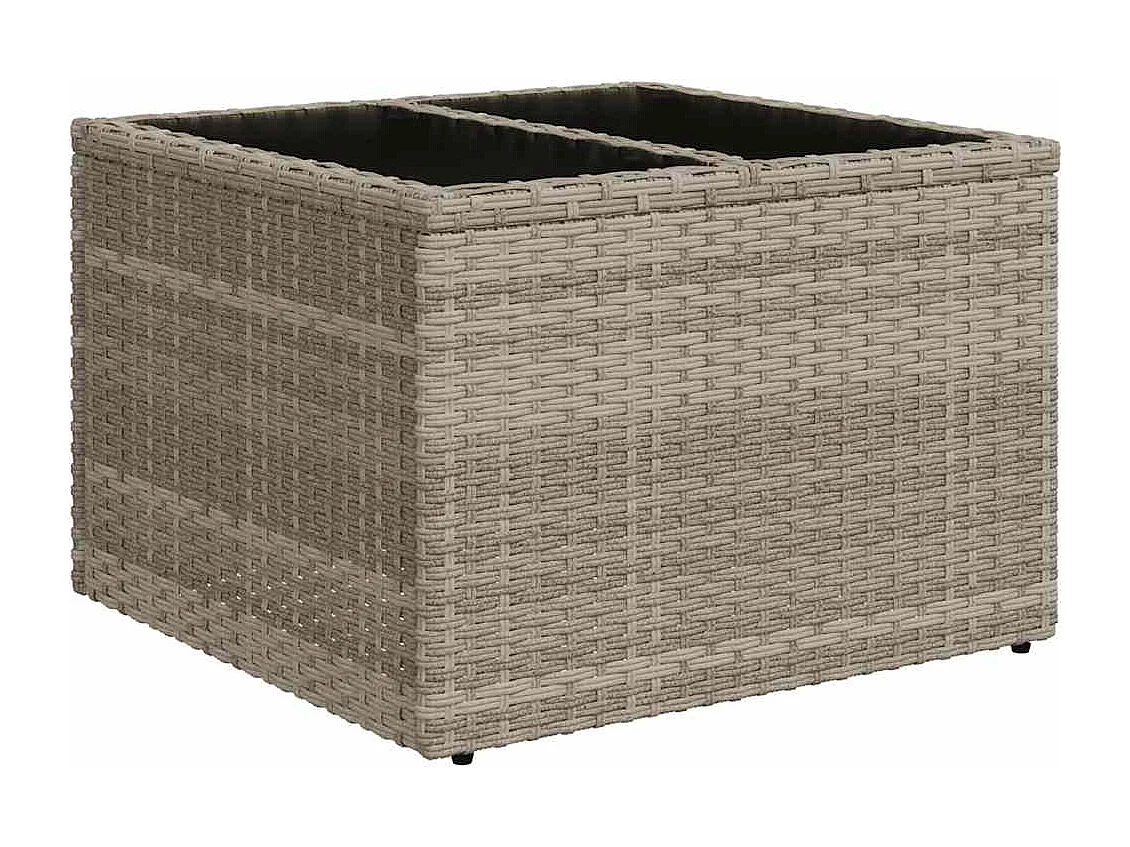 Garden Furniture - Salon de jardin 11 pcs avec coussins gris clair résine tressée