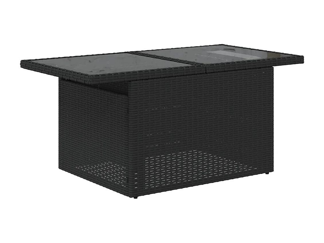 Garden Furniture - Salon de jardin 10 pcs avec coussins noir résine tressée