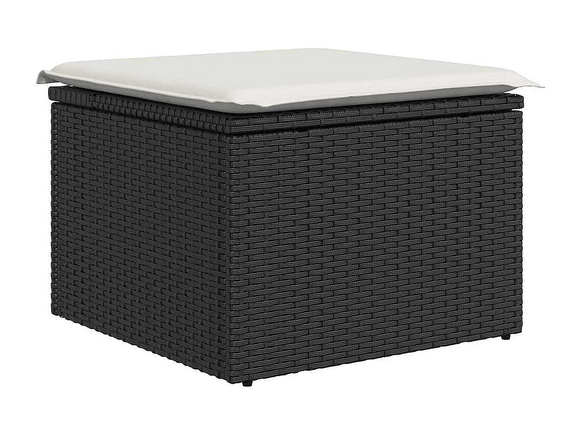 Garden Furniture - Set Divani da Giardino 10pz con Cuscini in Polyrattan Nero