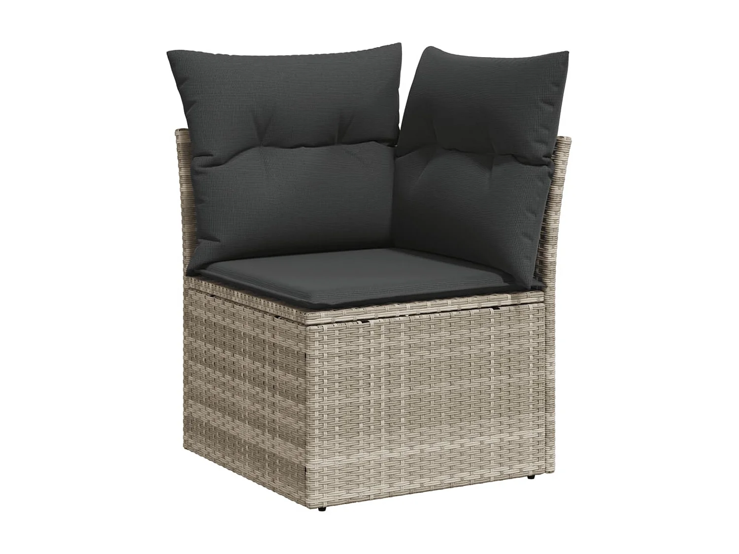 Garden Furniture - 11-tlg. Garten-Sofagarnitur mit Kissen Hellgrau Poly Rattan