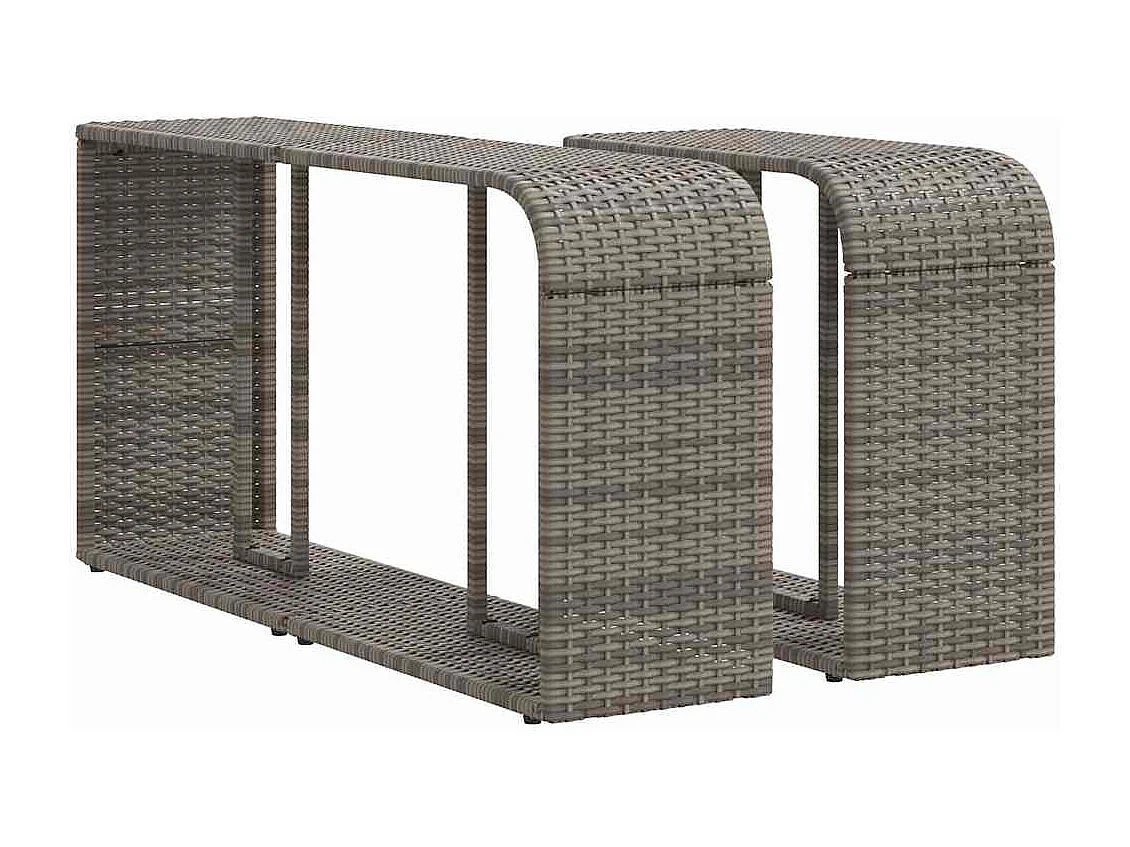 Garden Furniture - 11-tlg. Garten-Sofagarnitur mit Kissen Grau Poly Rattan