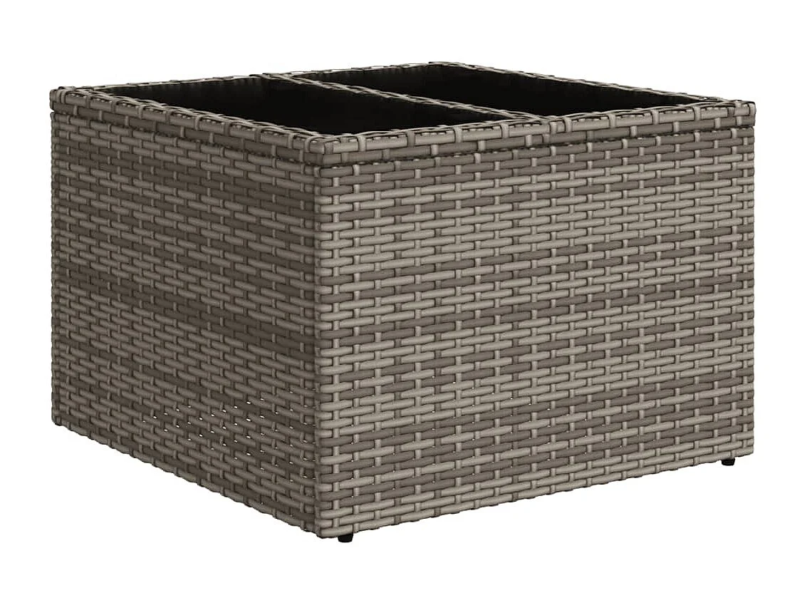 Garden Furniture - Salon de jardin 11 pcs avec coussins gris résine tressée