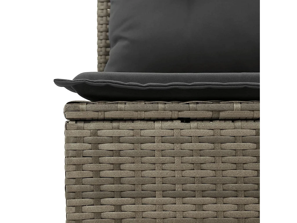Garden Furniture - Salon de jardin 11 pcs avec coussins gris résine tressée
