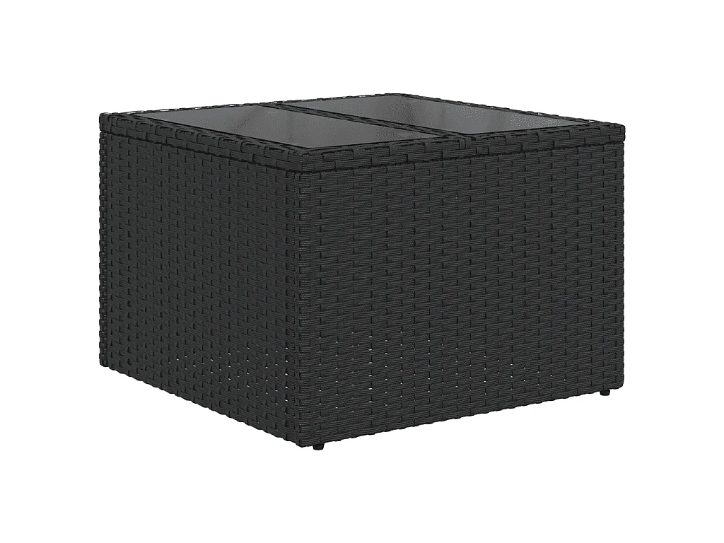 Garden Furniture - 10-tlg. Garten-Sofagarnitur mit Kissen Schwarz Poly Rattan