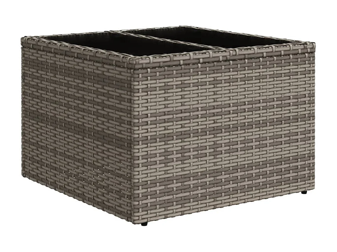 Garden Furniture - 11-tlg. Garten-Sofagarnitur mit Kissen Grau Poly Rattan