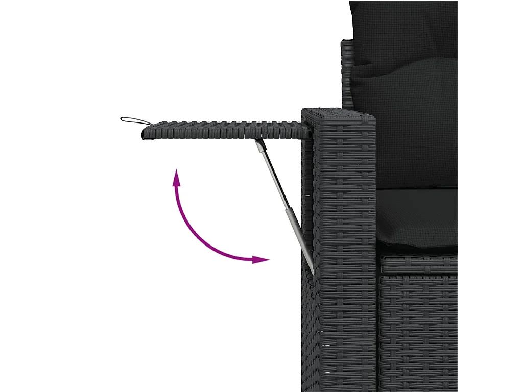 Garden Furniture - Salon de jardin 10 pcs avec coussins noir résine tressée