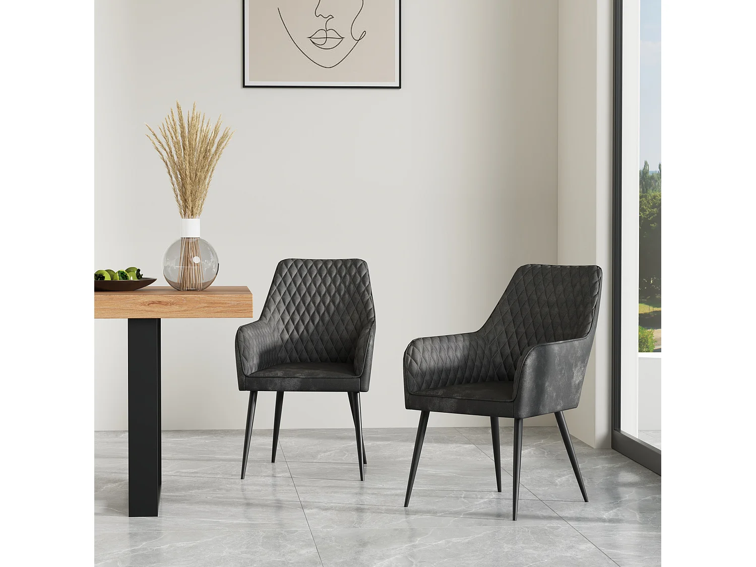 Set Of 8 Ella Technology Fabric Dining Chair