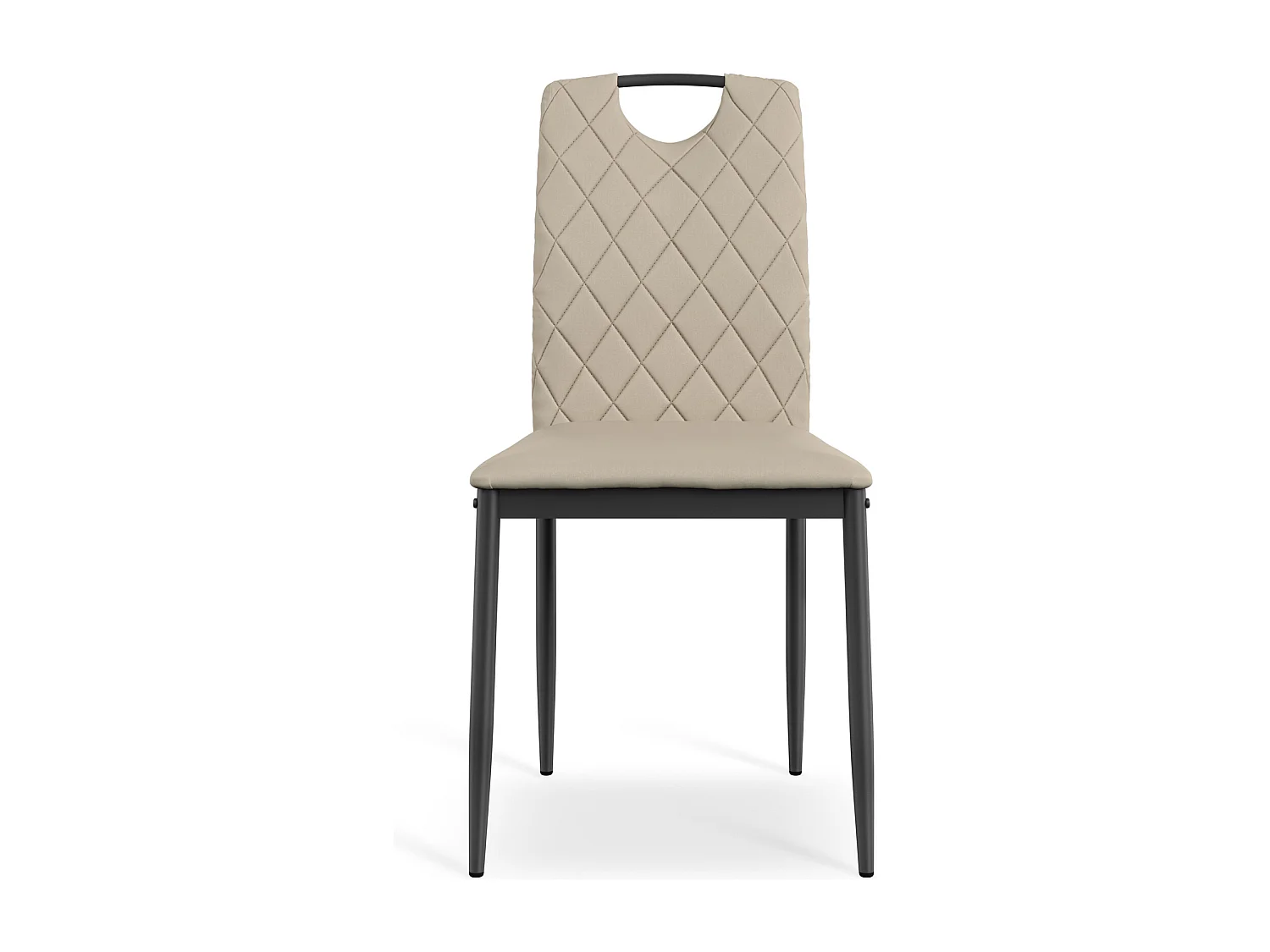 Set Of 2 Monza Faux Leather Dining Chair Modern Padded Seat Metal Legs Kitchen
