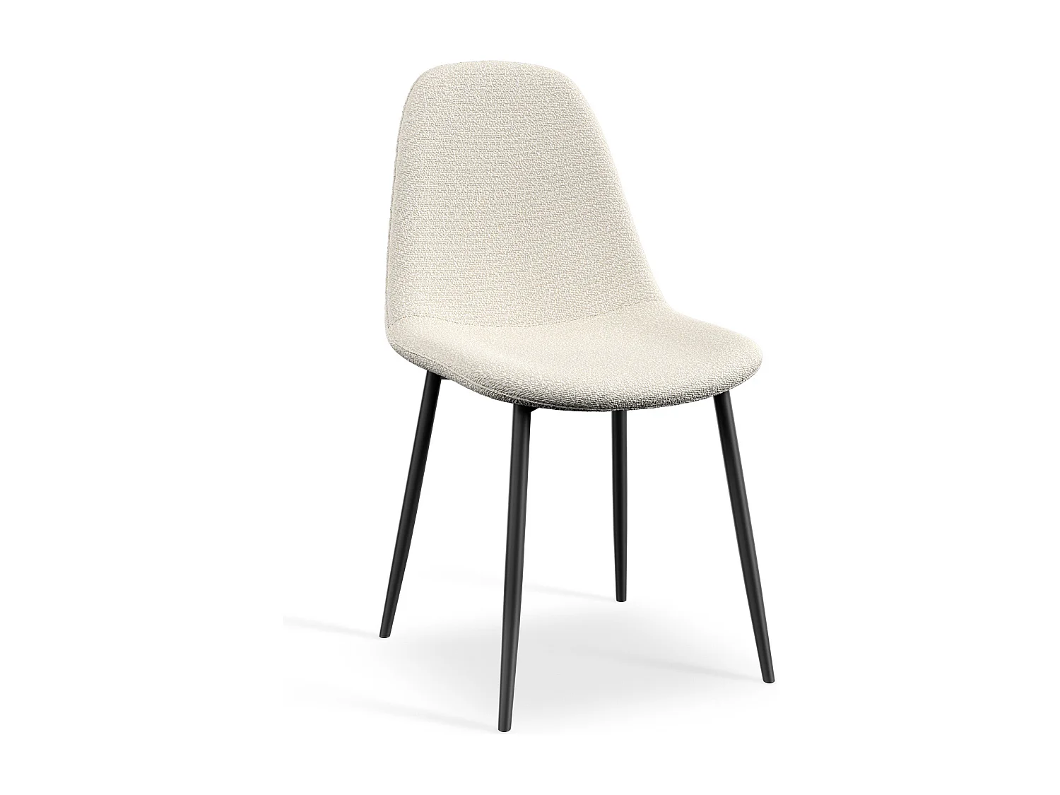 Set Of 8 Maya Boucle Dining Chair Modern Padded Seat Metal Legs Kitchen