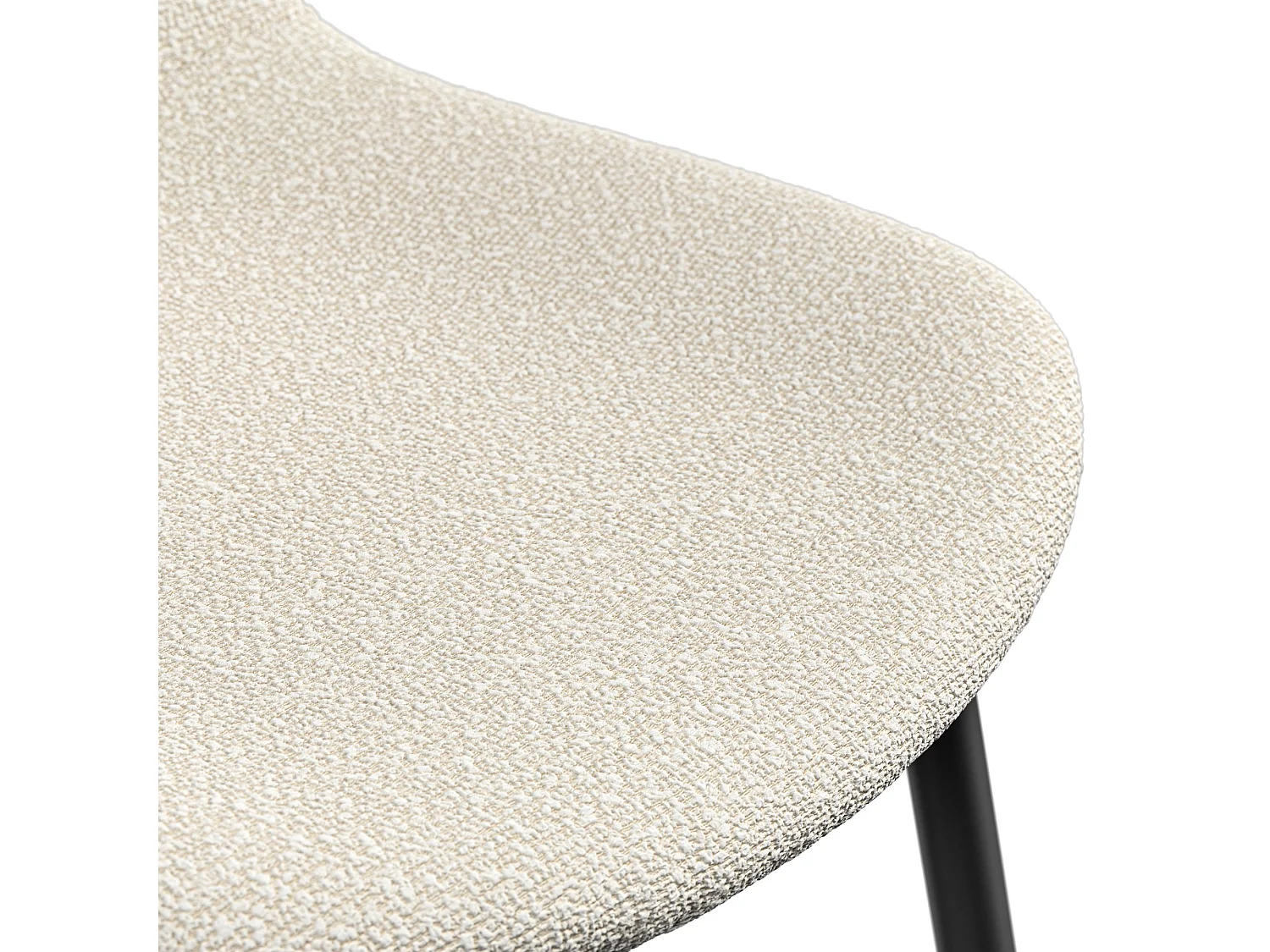 Set Of 8 Maya Boucle Dining Chair Modern Padded Seat Metal Legs Kitchen