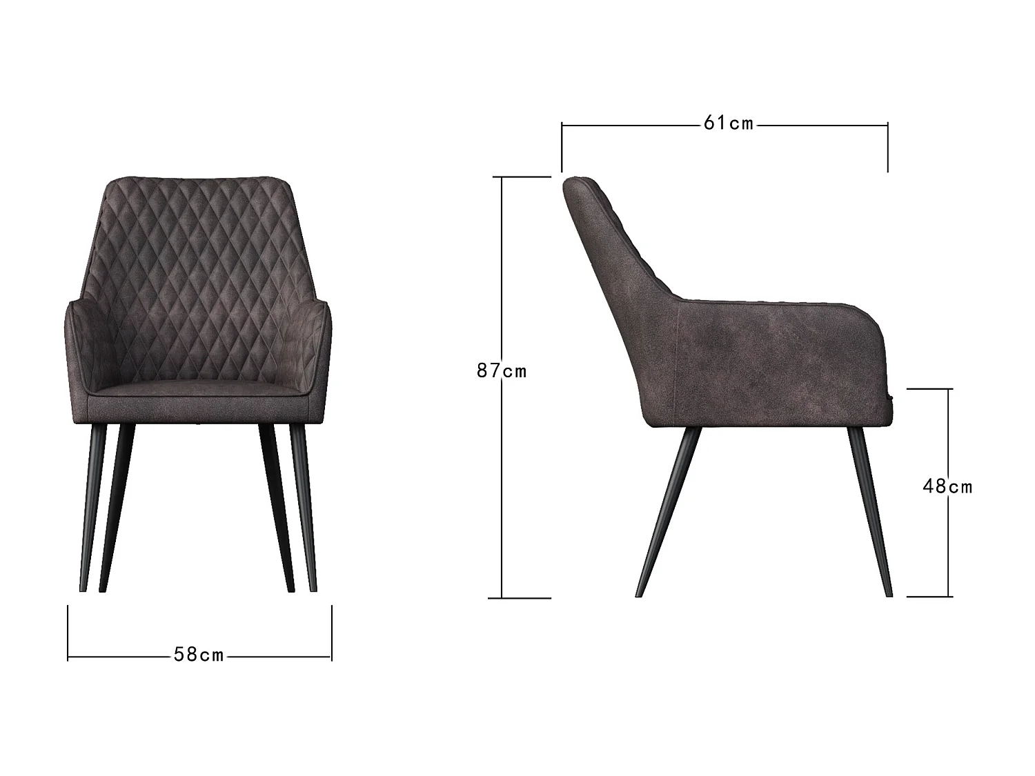 Set Of 4 Ella Technology Fabric Dining Chair