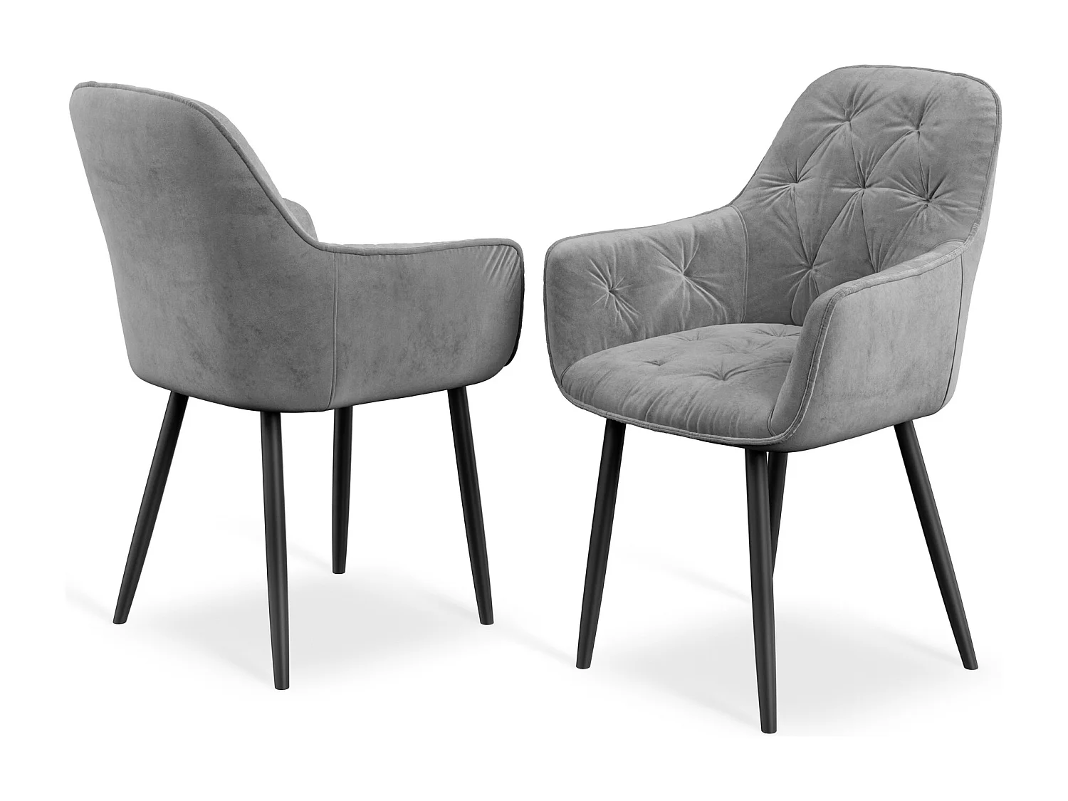 Set Of 4 Anika Modern Velvet Dining Chair Padded Seat Metal Legs