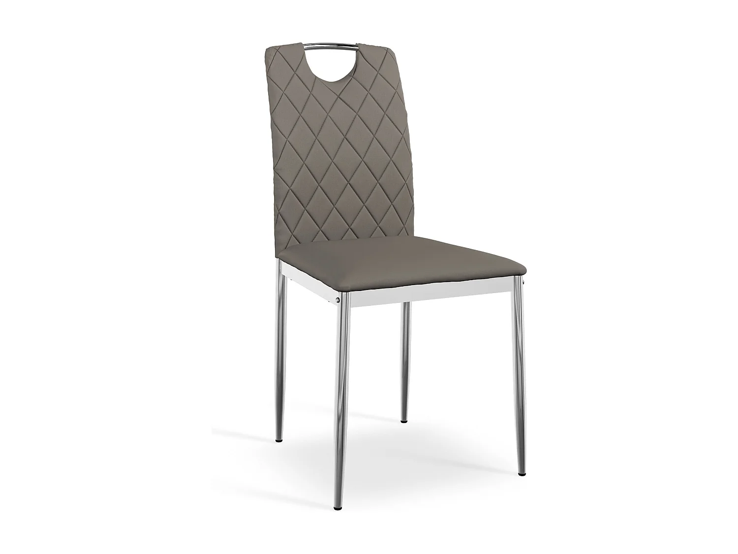 Set Of 8 Monza Faux Leather Dining Chair Modern Padded Seat Chrome Legs Kitchen